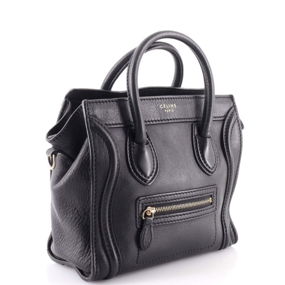 Celine Luggage Bag Smooth Leather Nano Black - Picture 2 of 8